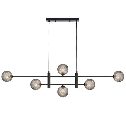 Telbix Tyson 6 Light Pendant Black TYSON PE06 - BKSMT - Mases LightingTelbix