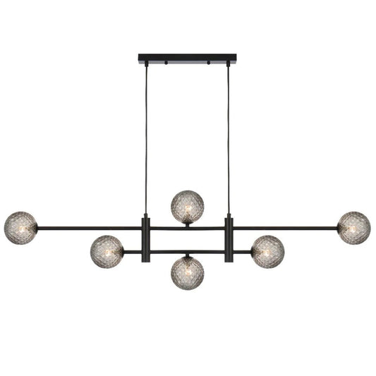 Telbix Tyson 6 Light Pendant Black TYSON PE06 - BKSMT - Mases LightingTelbix