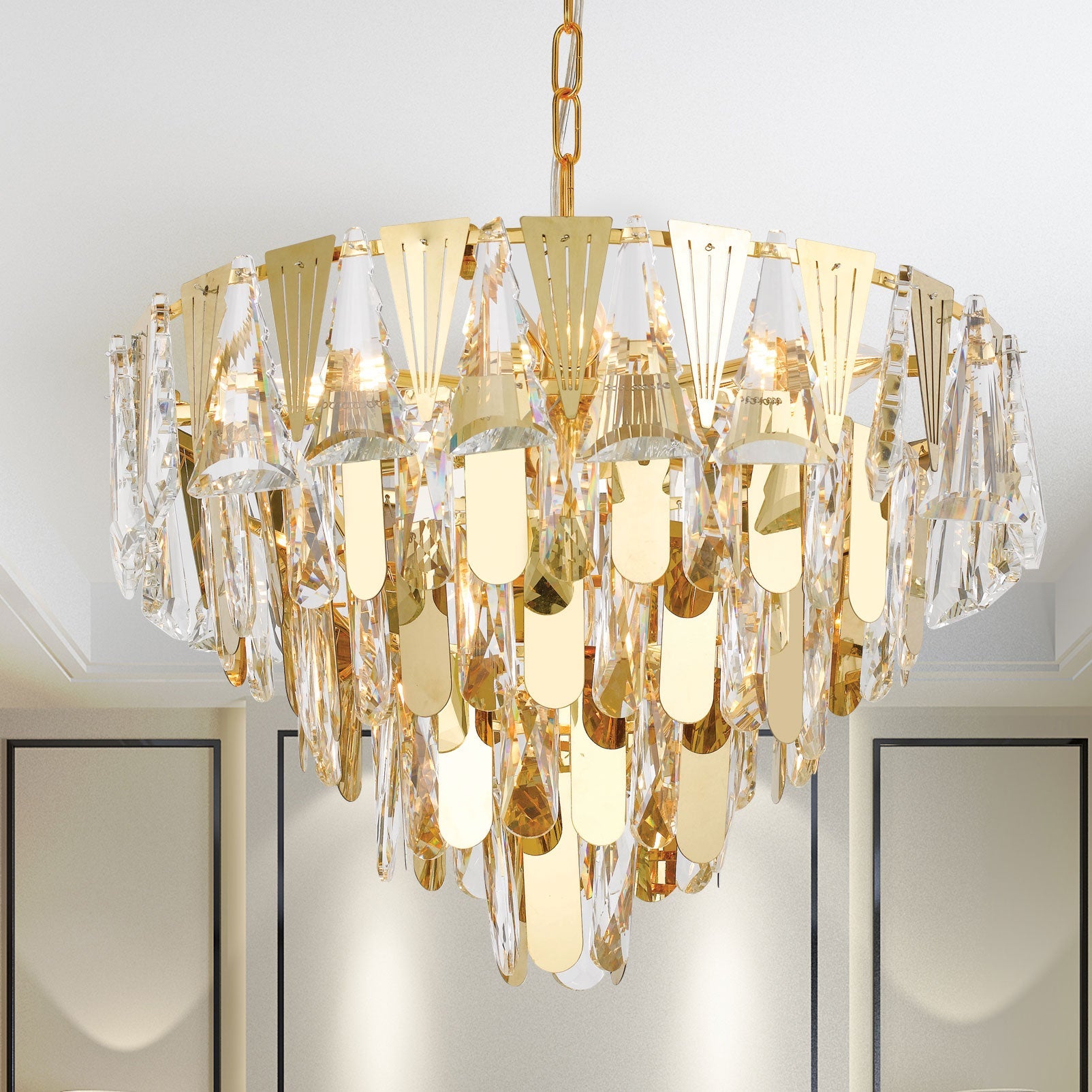 Telbix Valerie 50cm Pendant Chrome/Gold - Mases LightingTelbix