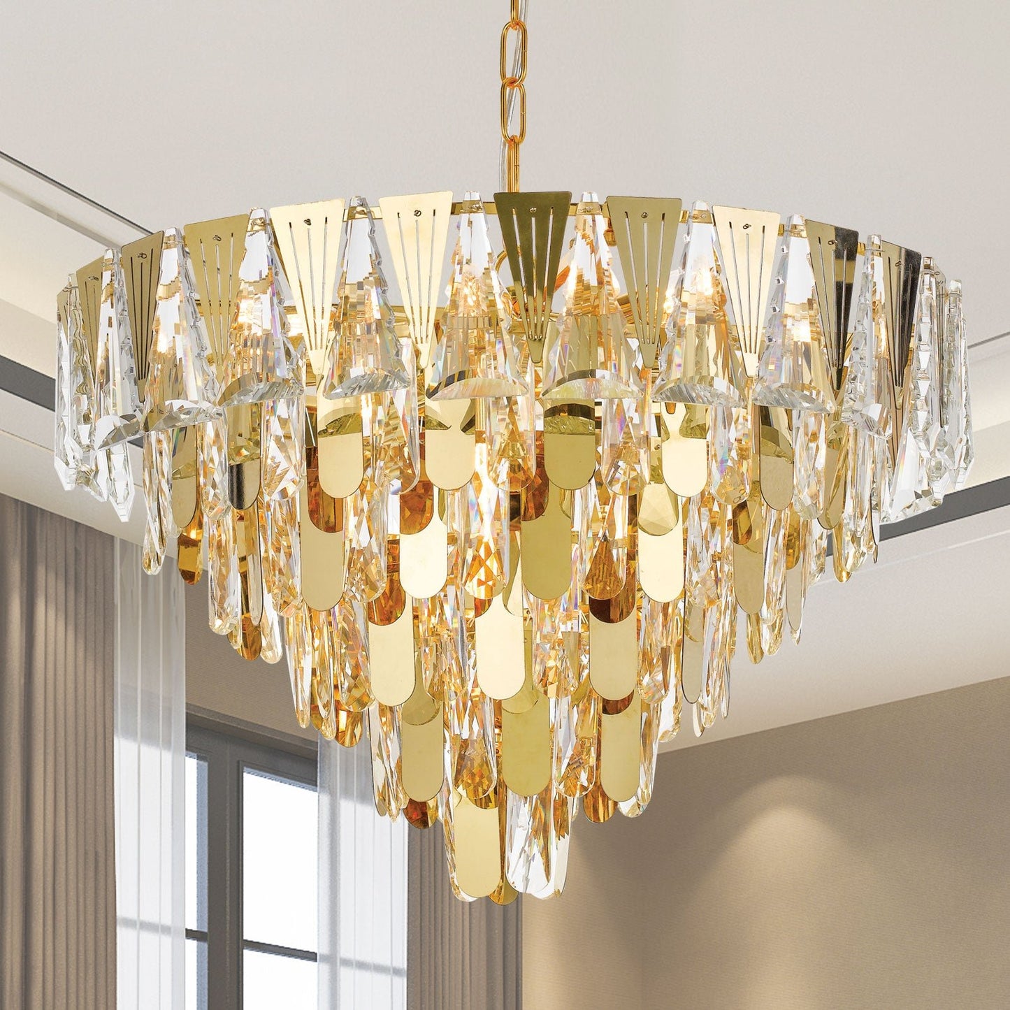 Telbix Valerie 60cm Pendant Chrome/Gold - Mases LightingTelbix