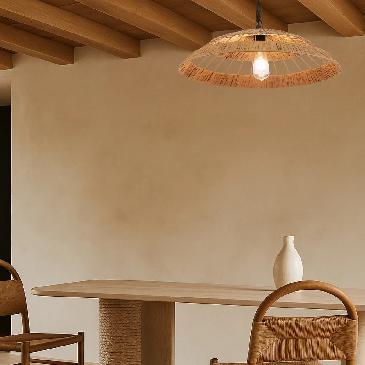 Telbix VALLEJO Pendant Light 60 and 80 Natural Color - Mases LightingTelbix