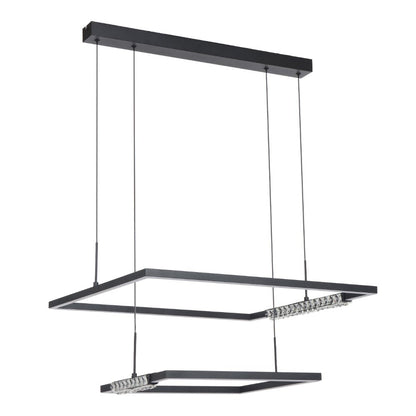 Telbix Zafra 2 Tier Pendant Black Sand / Crystal - Mases LightingTelbix