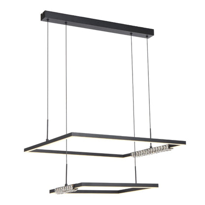 Telbix Zafra 2 Tier Pendant Black Sand / Crystal - Mases LightingTelbix