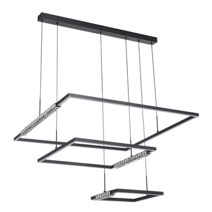 Telbix Zafra 3 Tier Pendant Light in Black Sand/Crystal - Mases Lightingtelbix