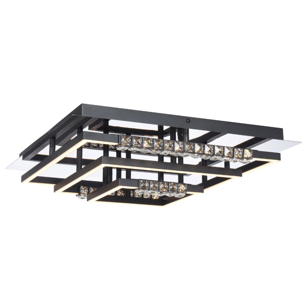 Telbix Zafra CTC Chrome/Black Sand/Crystal Light - Mases LightingTelbix