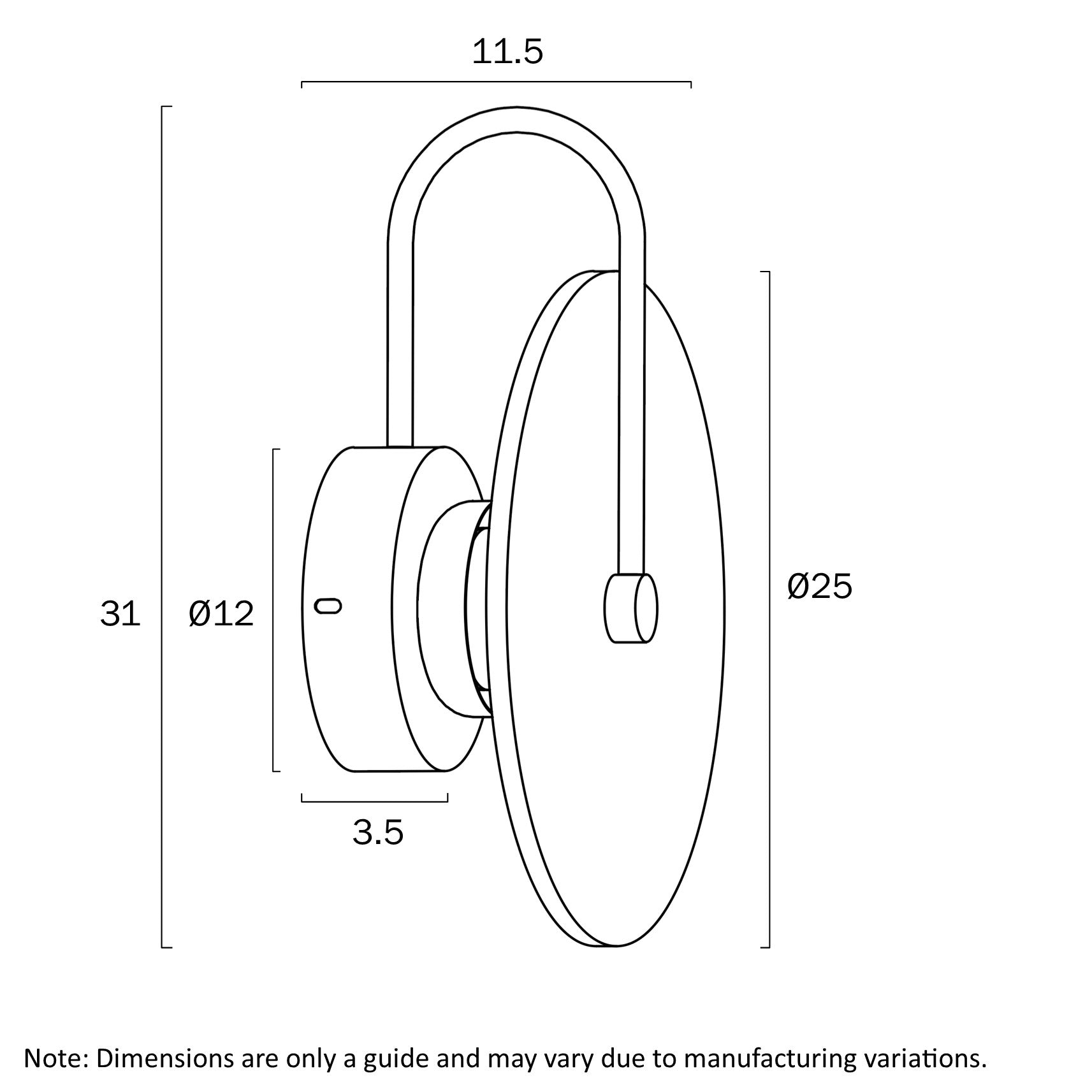 Telbix Zonder LED Wall Light Available in Black or Antique Gold