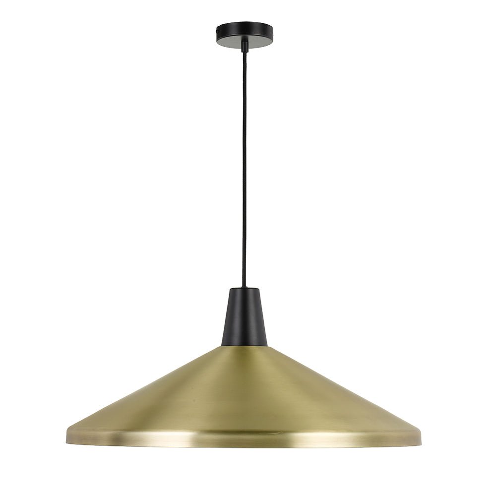 Temo 1 Light Pendant Large Brass / Black - TEMO PE60-BRSBK