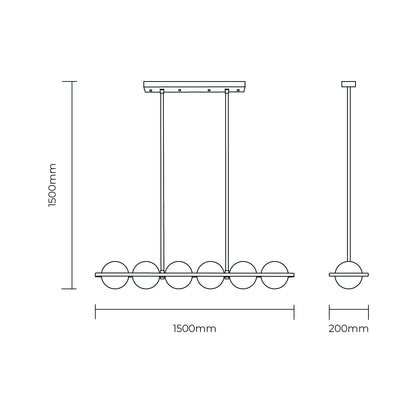 The Meridian 6 Light Linear Pendant | Lighting Creations - Mases LightingLighting Creations