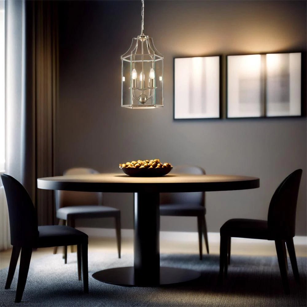 Timeless Glass Pendant Light in Satin Chrome (1/3/6 Light) - Mases LightingCougar Lighting