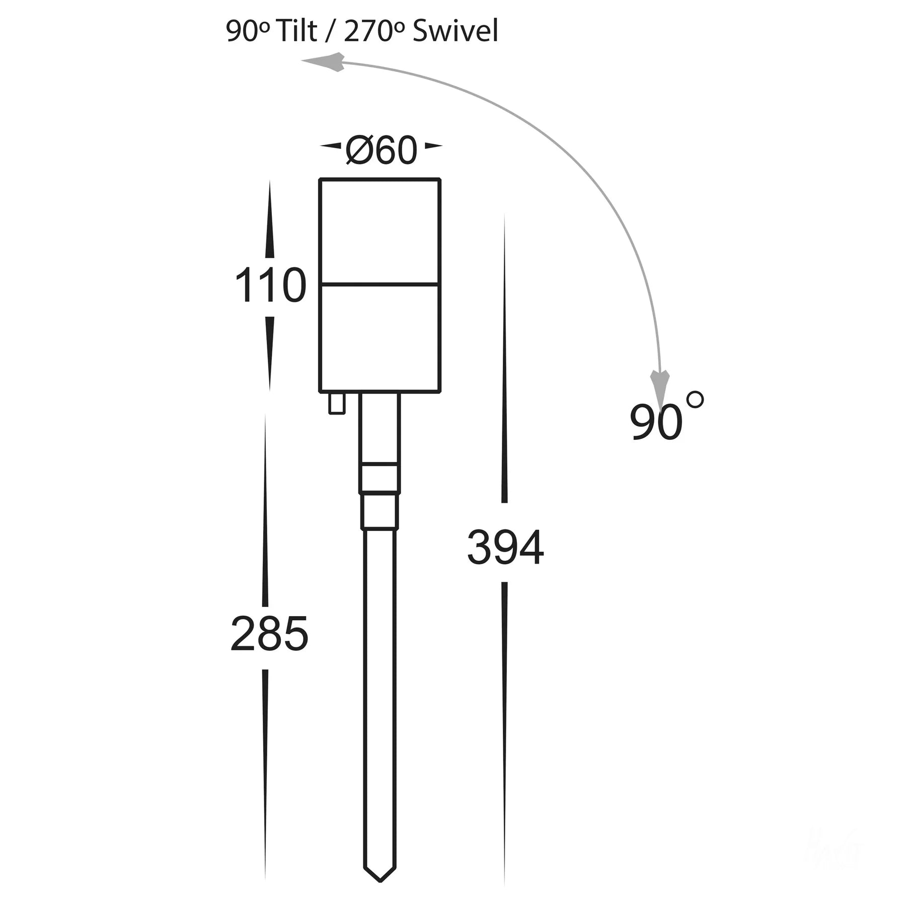 Tivah LED Garden Spike Light CCT Black 316 Stainless Steel Havit Lighting - HV1427T-SSBLK