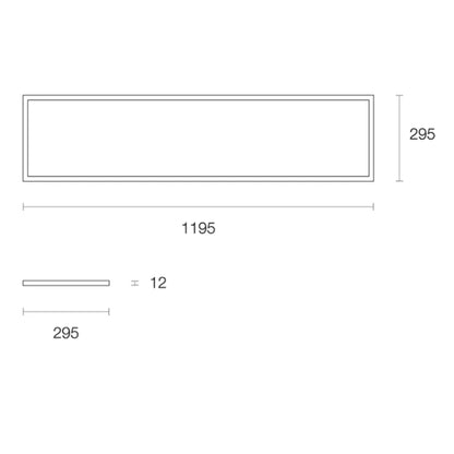 Triled Panel Light in White 1195mm x 295mm - Mases LightingTrend Lighting