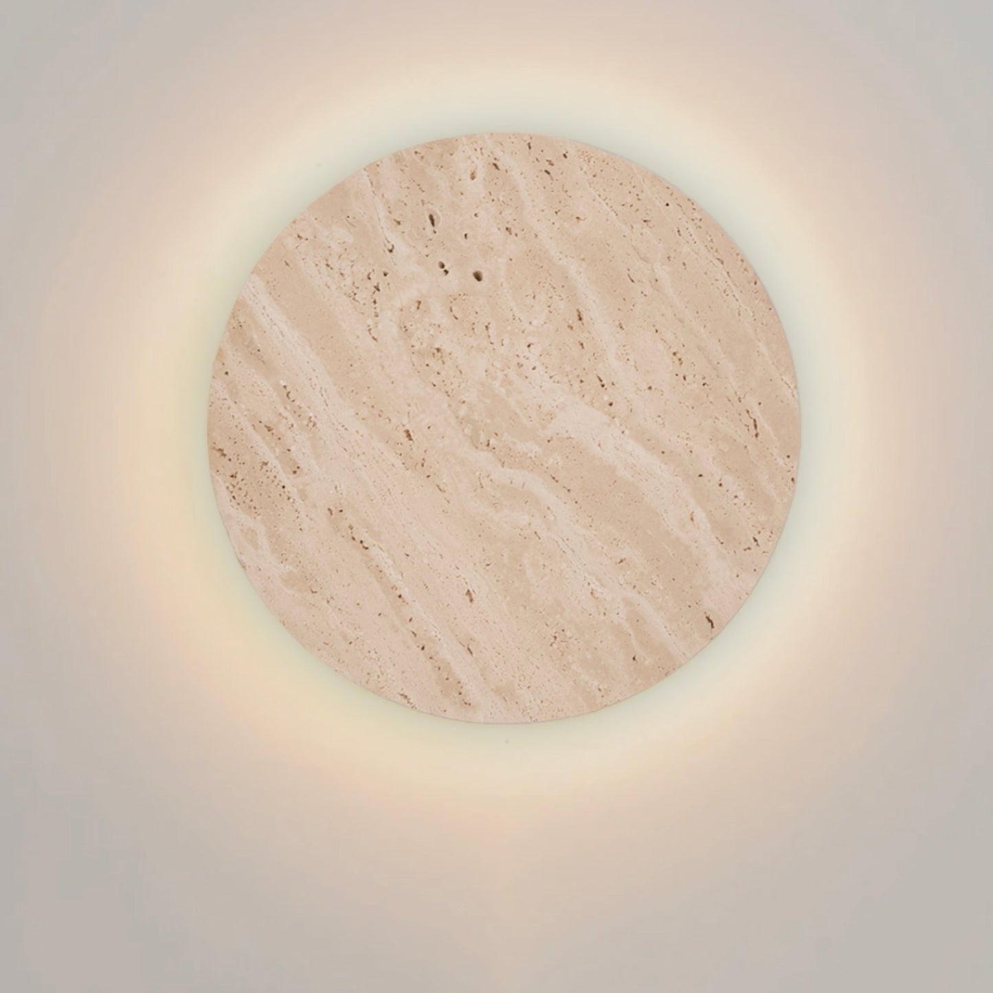 Turkish Stone Travertine Look Halo LED Wall Light – Indoor/Outdoor - Mases LightingMases Lighting