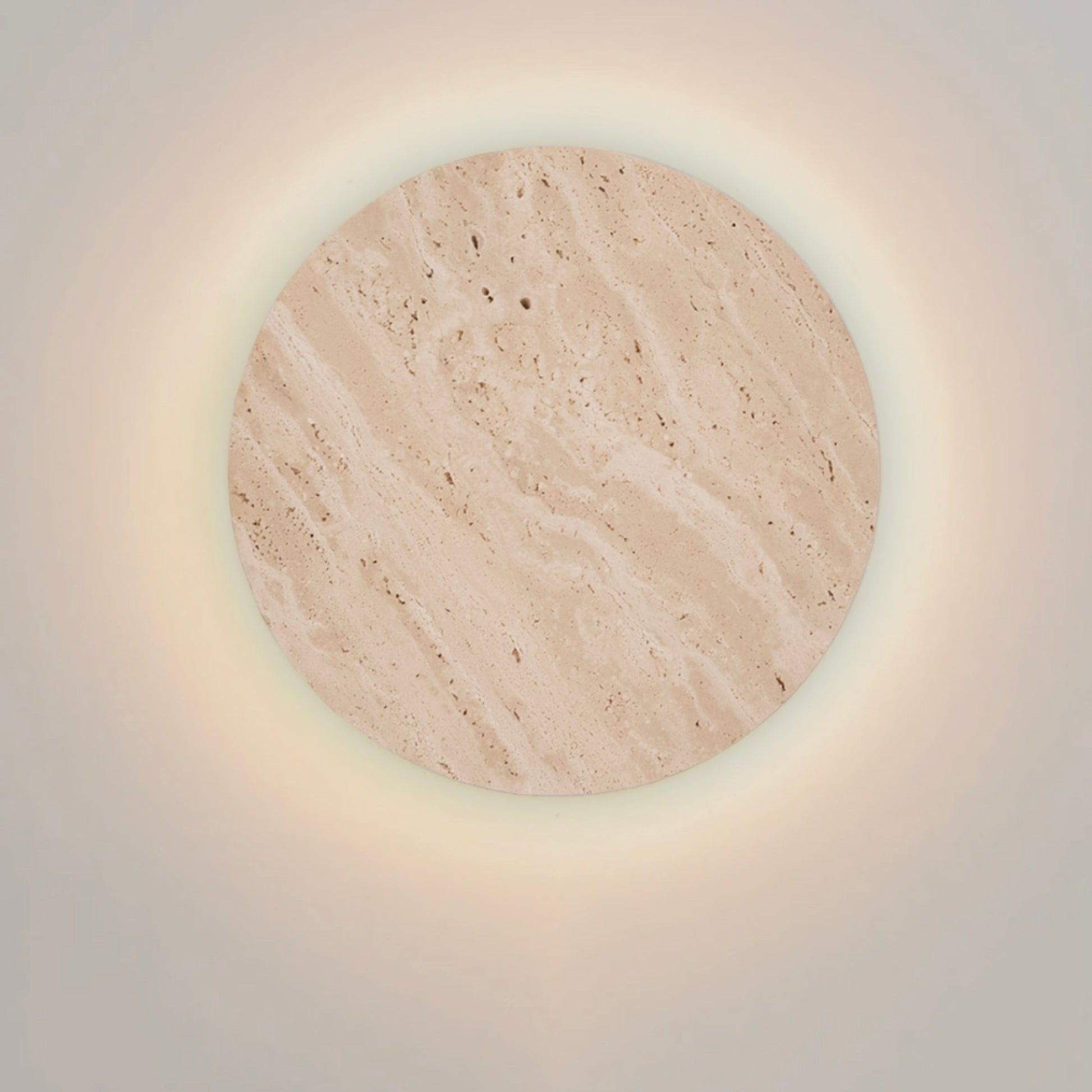 Turkish Stone Travertine Look Halo LED Wall Light – Indoor/Outdoor - Mases LightingMases Lighting