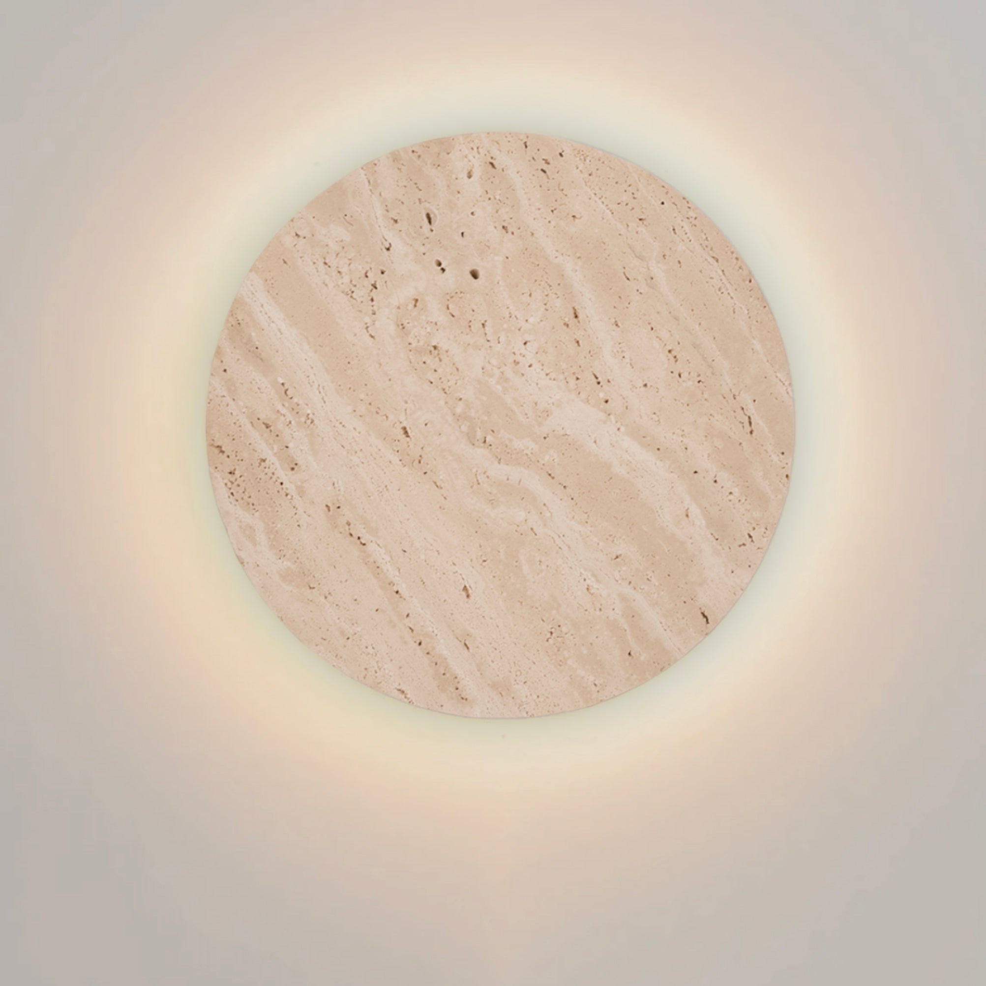 Turkish Stone Travertine Look Halo LED Wall Light – Indoor/Outdoor - Mases LightingMases Lighting