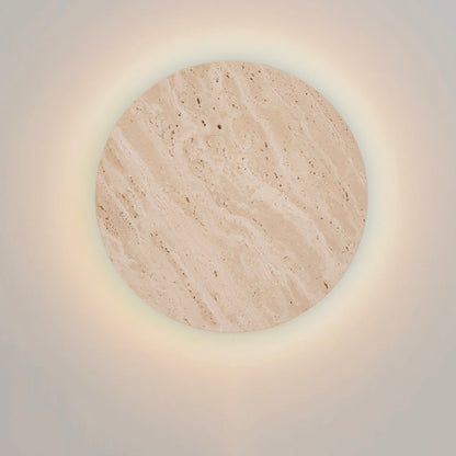 Turkish Stone Travertine Look Halo LED Wall Light – Indoor/Outdoor - Mases LightingMases Lighting