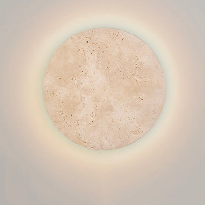 Turkish Stone Travertine Look Halo LED Wall Light – Indoor/Outdoor - Mases LightingMases Lighting