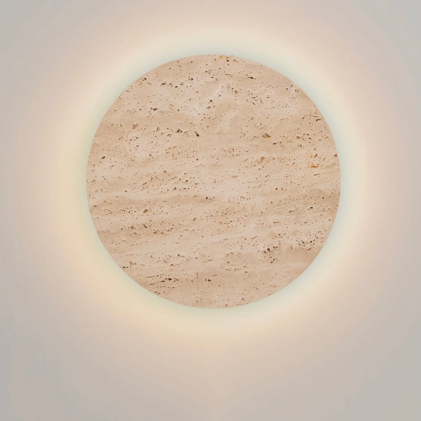 Turkish Stone Travertine Look Halo LED Wall Light – Indoor/Outdoor - Mases LightingMases Lighting