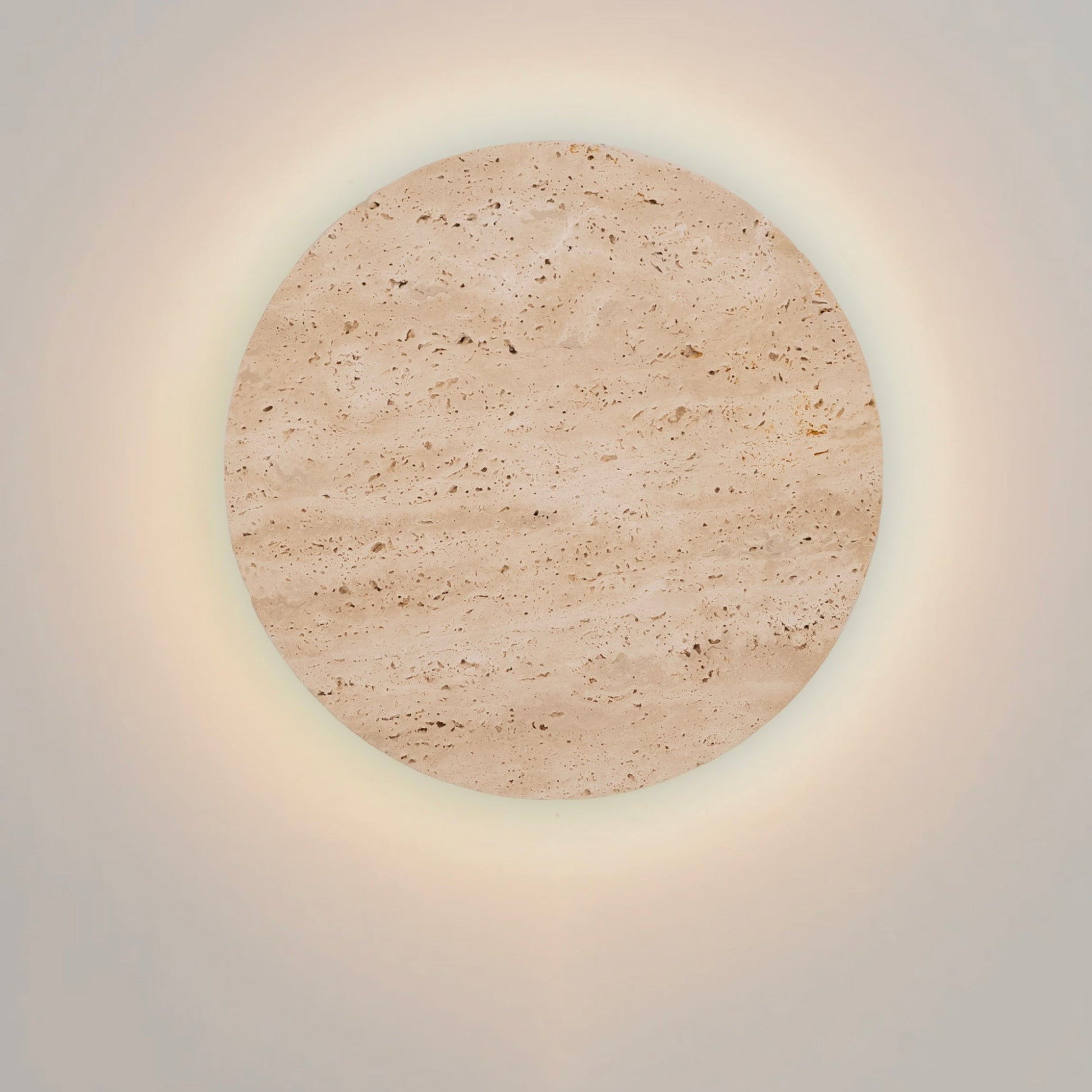 Turkish Stone Travertine Look Halo LED Wall Light – Indoor/Outdoor - Mases LightingMases Lighting