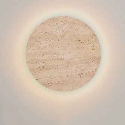 Turkish Stone Travertine Look Halo LED Wall Light – Indoor/Outdoor - Mases LightingMases Lighting
