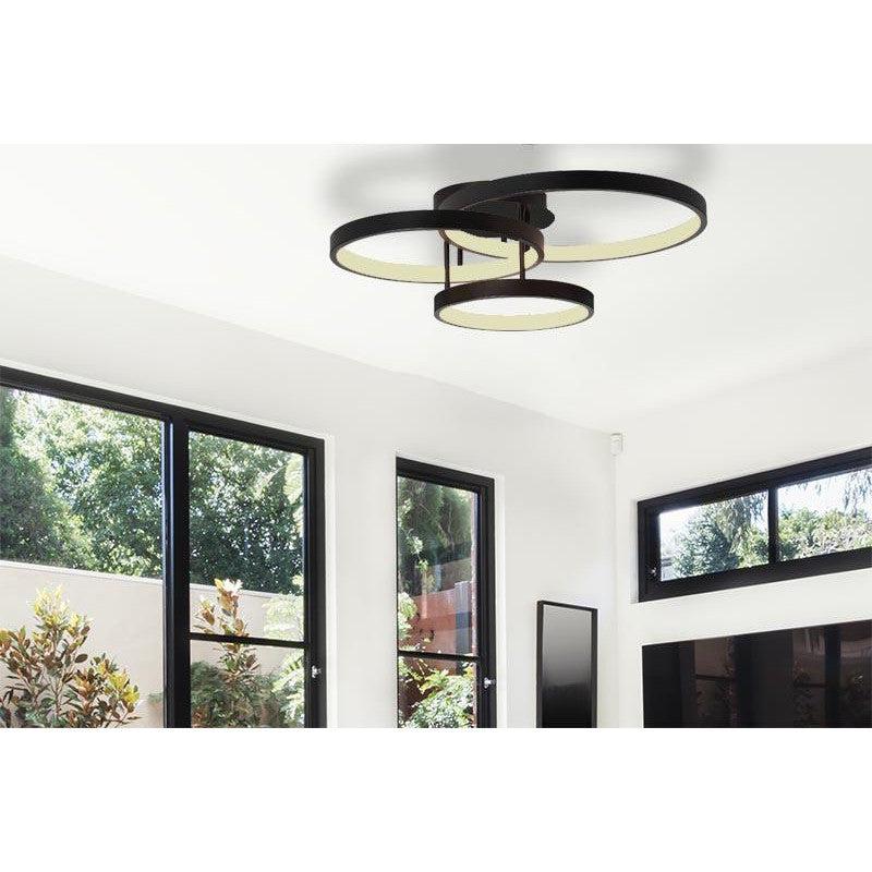 Ultra Modern LED Ceiling Fixture 3 Light 84w in Black or White