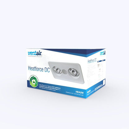 Ventair Heatforce DC 2 Bathroom 3 - in - 1 Heat, Light & Exhaust Fan | White - Mases LightingVentair