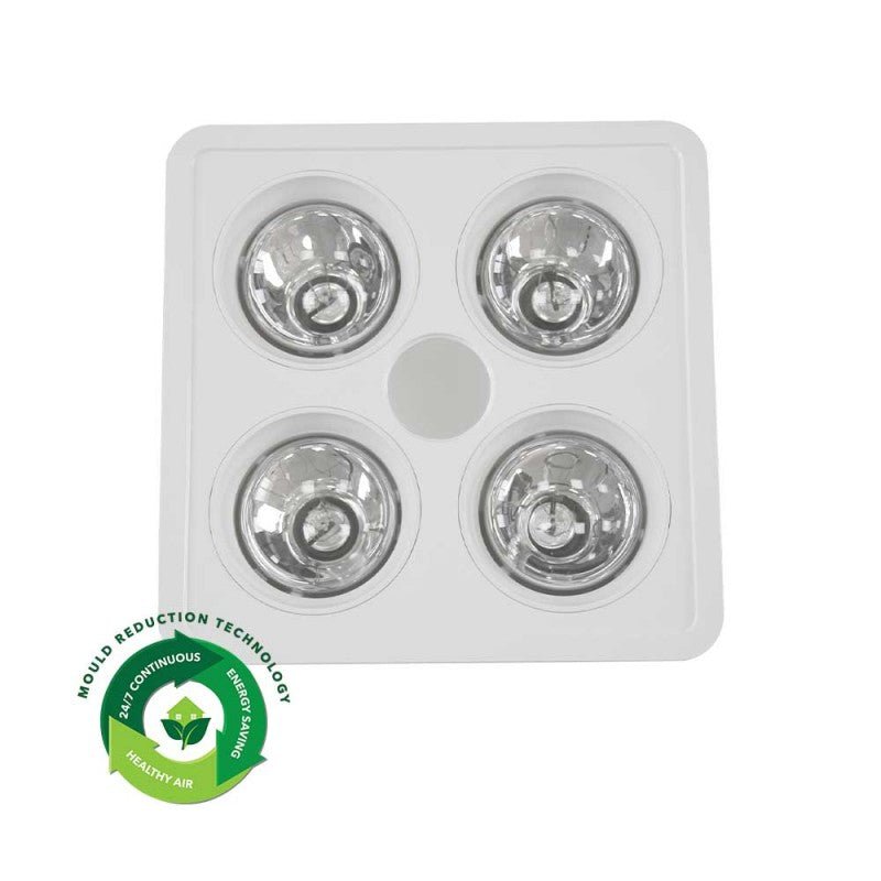Ventair Heatforce DC 4 Bathroom 3 in 1 Heat, Light & Exhaust Fan | White - Mases LightingVentair