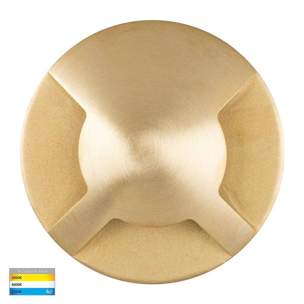 Viale LED in - Ground Light Triple Way in 316 Stainles Steel, Antique Brass, Brass or Graphite Havit Lighting - HV19082T - Mases LightingHavit Lighting
