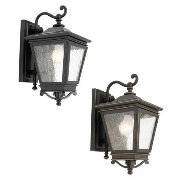 Victorian Wall Lantern in Old Dark Bronze or Black