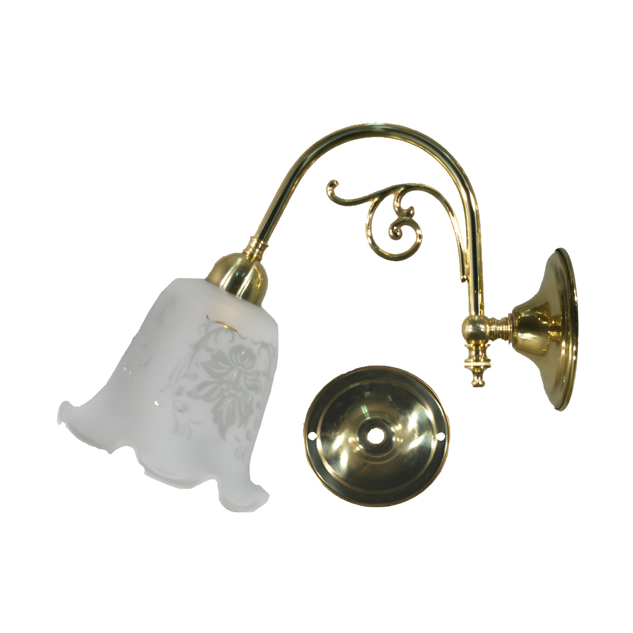 Victoriana 1 Light Brass Wall Light - Polished Brass - Mases LightingLode Lighting