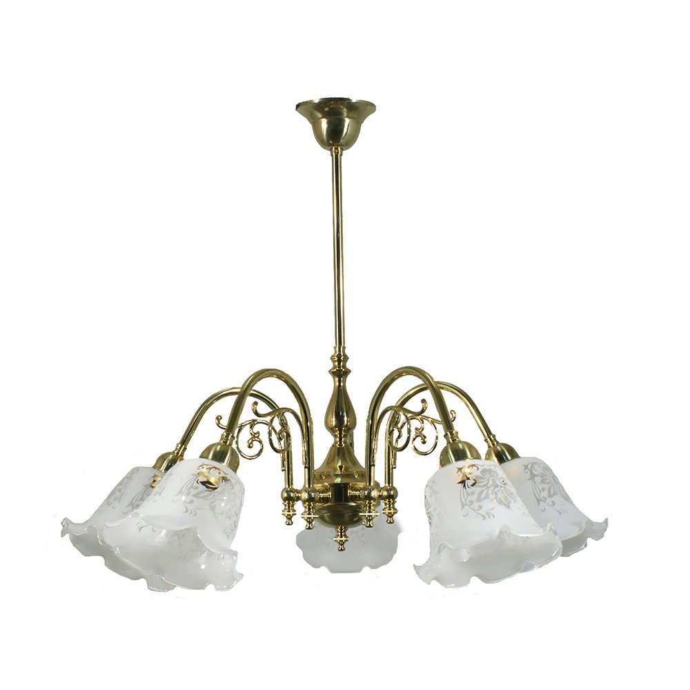 Victoriana 3 or 5 Light Brass Pendant Light - Polished Brass - Mases LightingLode Lighting
