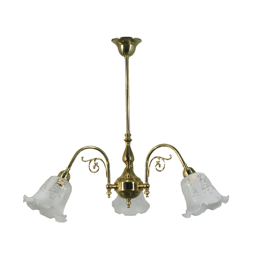 Victoriana 3 or 5 Light Brass Pendant Light - Polished Brass - Mases LightingLode Lighting