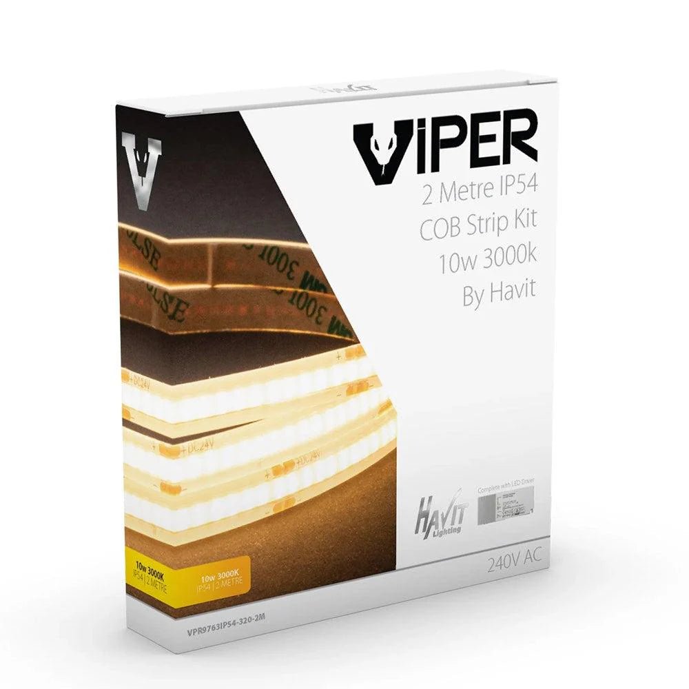 Viper COB LED Strip Kit 10w Per Metre 2m 3k, 4k, 5k Havit Lighting - VPR976XIP54 - 320 - 2M - Mases LightingHavit Lighting