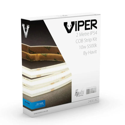 Viper COB LED Strip Kit 10w Per Metre 2m 3k, 4k, 5k Havit Lighting - VPR976XIP54 - 320 - 2M - Mases LightingHavit Lighting