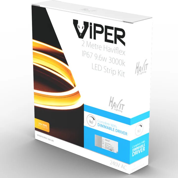 Viper Side Bend Haviflex 9.6w Per Metre 2m LED Strip kit 3000k - VPR9793IP67 - 320 - 2M - Mases LightingHavit Lighting