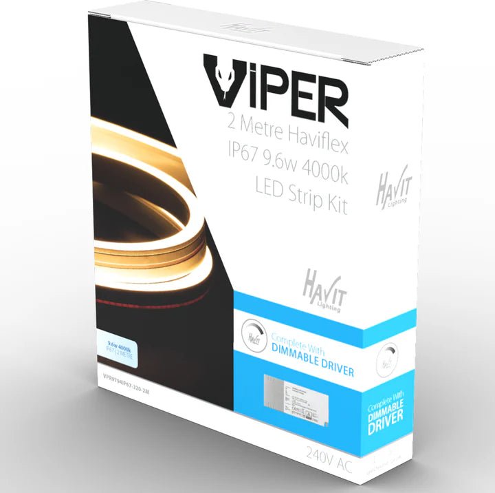 Viper Side Bend Haviflex 9.6w Per Metre 2m LED Strip kit 4000k - VPR9794IP67 - 320 - 2M - Mases LightingHavit Lighting