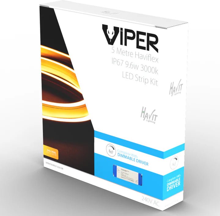 Viper Side Bend Haviflex 9.6w Per Metre 5m LED Strip kit 3000k - VPR9793IP67 - 320 - 5M - Mases LightingHavit Lighting