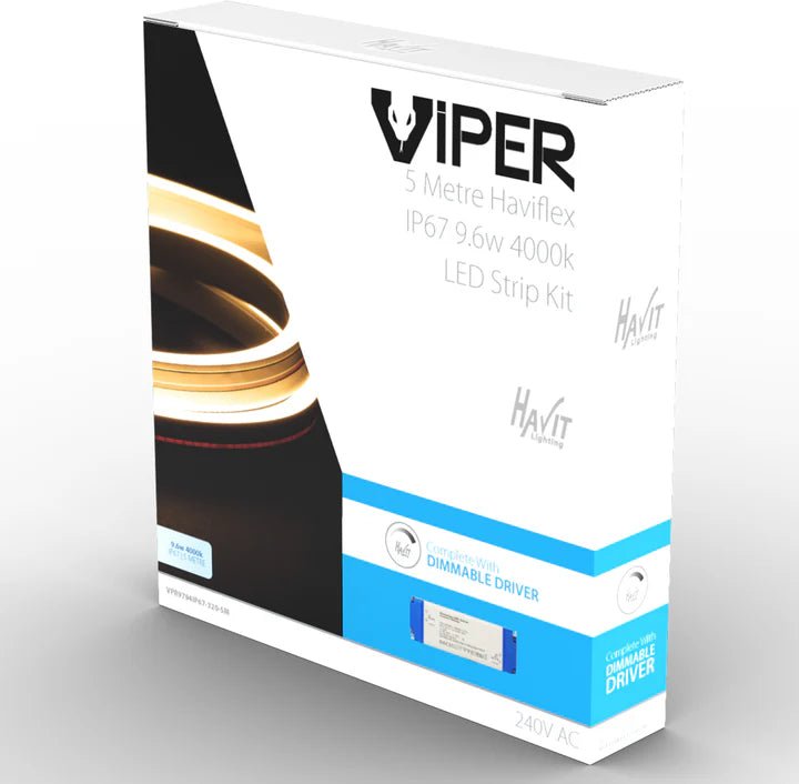 Viper Side Bend Haviflex 9.6w Per Metre 5m LED Strip kit 4000k - VPR9794IP67 - 320 - 5M - Mases LightingHavit Lighting