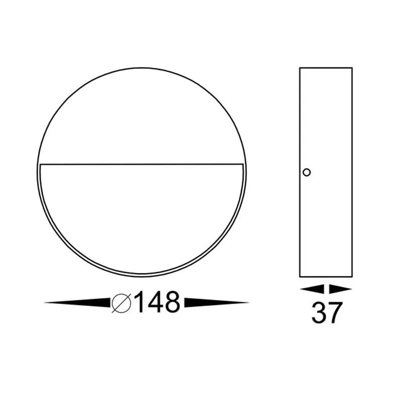 Virsma LED Step Light Round Tri-Colour in Black/White HV3277T