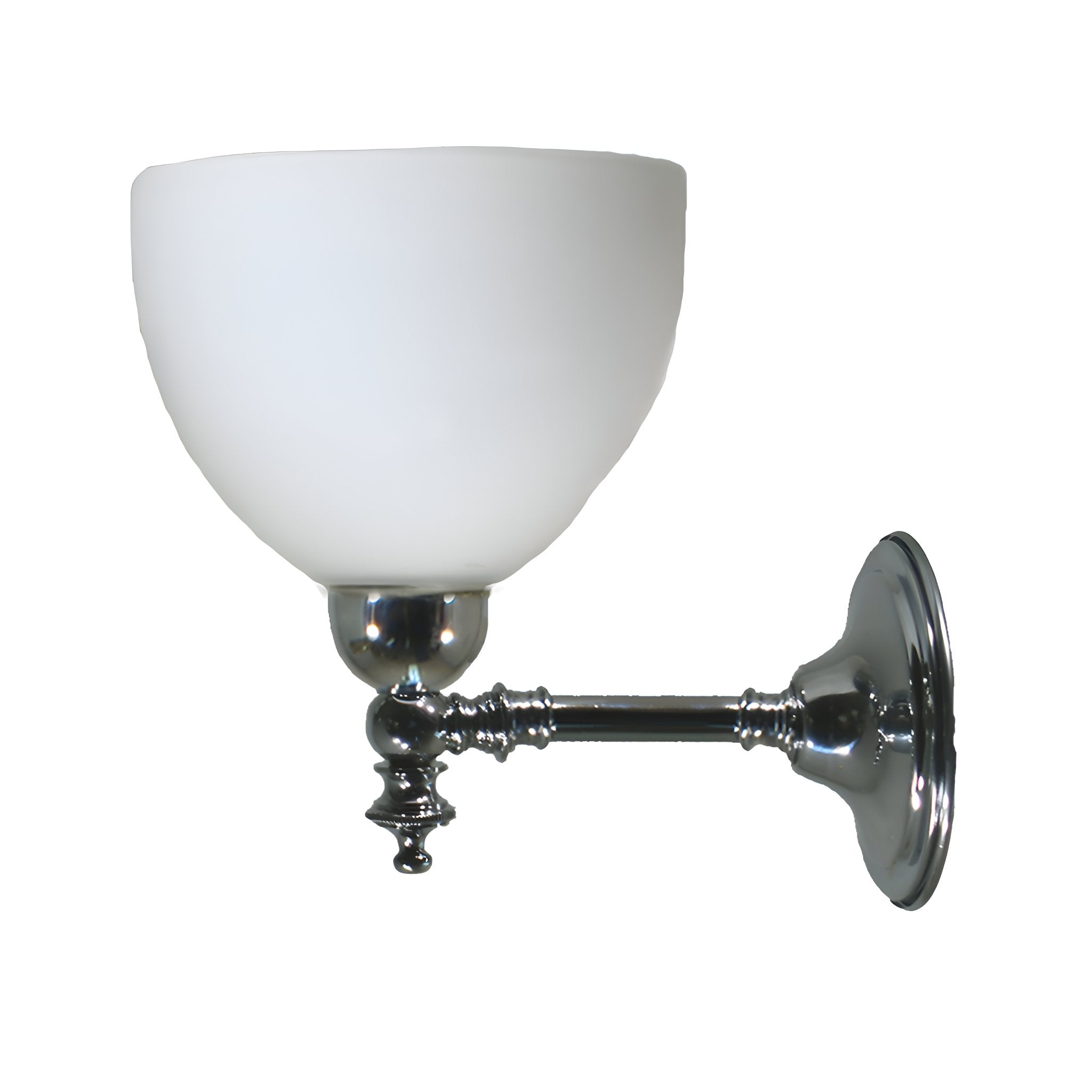 WAUBRA 1 Light Opal Matt Chrome Wall Light - Mases LightingLode Lighting