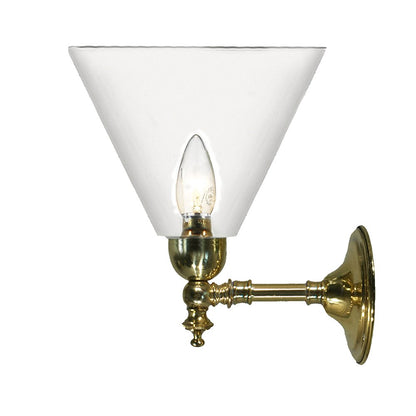 WAUBRA 1 Light Opal Matt or Clear Glass Wall Light - Brass or Chrome - Mases LightingLode Lighting