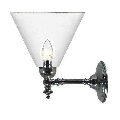 WAUBRA 1 Light Opal Matt or Clear Glass Wall Light - Brass or Chrome - Mases LightingLode Lighting