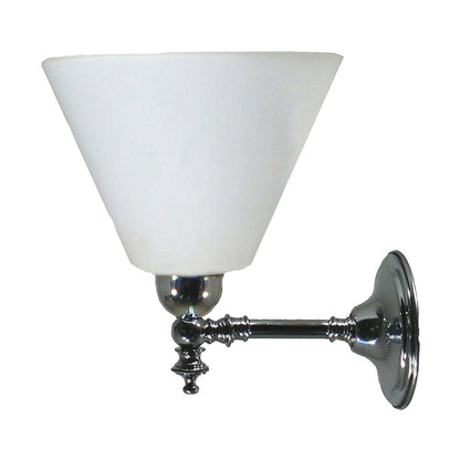 WAUBRA 1 Light Opal Matt or Clear Glass Wall Light - Brass or Chrome - Mases LightingLode Lighting
