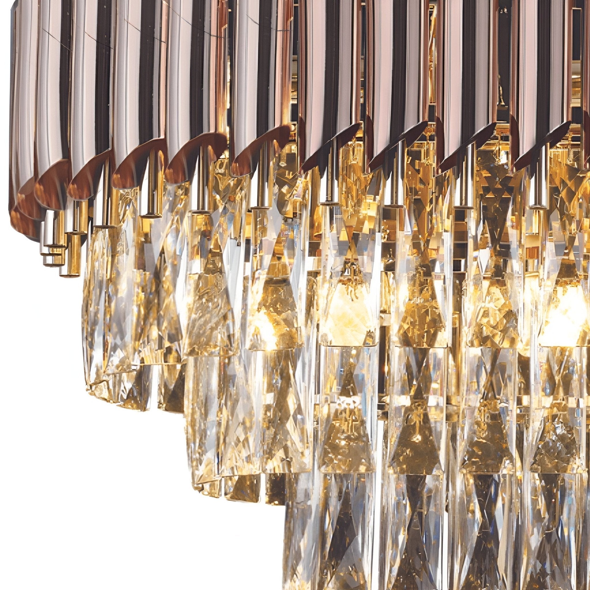 WINDSOR Premium Crystal Chandelier with Black or Rose Gold Edging | Lighting Creations