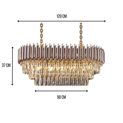 WINDSOR Premium Crystal Chandelier with Black or Rose Gold Edging | Lighting Creations