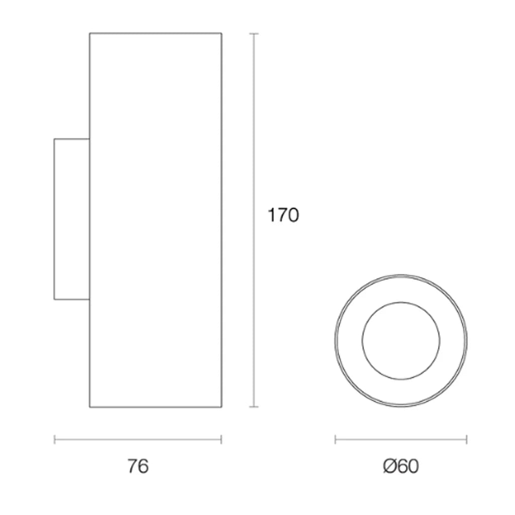 WRD14 Outdoor Up & Down LED Wall Light 14w 3000k/4000k in White or Black