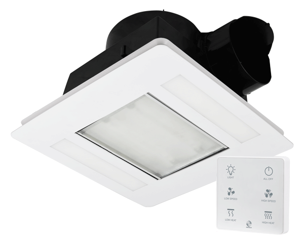 3-in-1 Wireless Exhaust Fan Response Radiance Bathroom With Remote - Mases LightingFantech