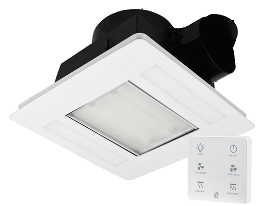 3-in-1 Wireless Exhaust Fan Response Radiance Bathroom With Remote - Mases LightingFantech