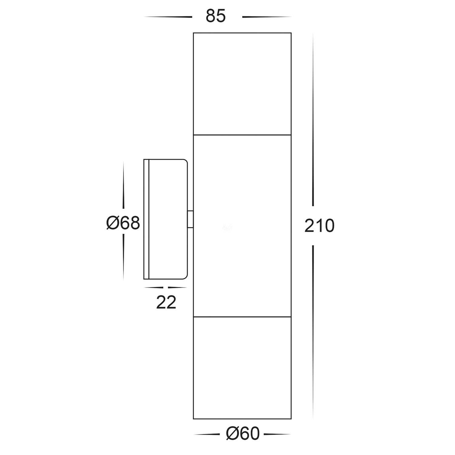 316 Stainless Steel Up/Down Wall Light CCT Havit Lighting - HV1005T, HV1007GU10T, HV1007MR16T - Mases LightingHavit Lighting