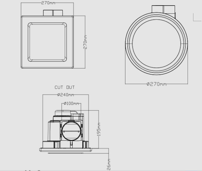 3A Lighting 240mm Bathroom Exhaust Fan - Mases Lighting3A