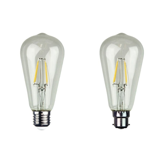 4W LED Dimmable Pear ST64 Shape Filament Clear Globe 2700K - B22/E27 - Mases LightingOriel Lighting